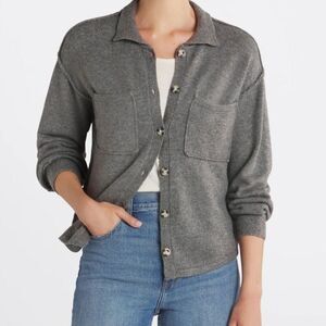 Saltwater LUXE Long Sleeve Sweater Shacket Cardigan Minimalist Classic Sz S NWT